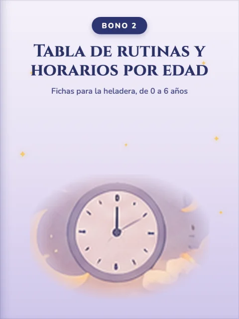 Tapa del Bono 2, Tabla de rutinas y horarios por edad